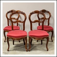 Antiche 4 sedie Luigi Filippo in noce XIX secolo