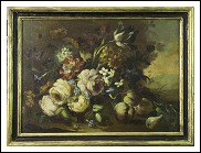 Coppia di Dipinti a Olio su tela raffiguranti : Natura morta con fiori