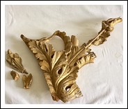 Fregio frammento di cornice il legno dorato XVIII sec.