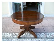 Tavolo tondo epoca 800 in noce lucidato  119x83h