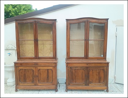 Antica coppia di librerie Modenesi. 135lx60px231h