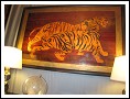 Pannello Art Decò in legno . rappresentate ’Tigri ’