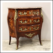 Antico cassettone comò Napoleone III intarsiato - epoca 800