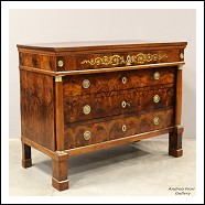 Antico cassettone comò Impero in noce intarsiato - Italia epoca 800 Bologna