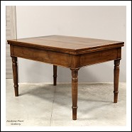 Antico tavolo a libro Carlo X in noce - Italia epoca 800