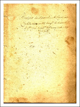 REGISTRO DISCARICHI COMPAGNIA DE’ BIANCHI CASTELVETRANO 1708 - 1709 6a IND.