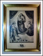 Incisione Madonna di San Sisto 1850 di H. Felsing