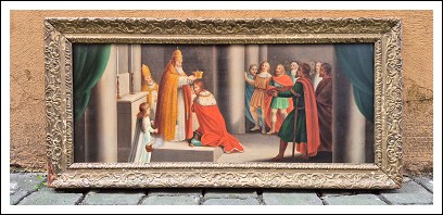 Dipinto antico Incoronazione Enrico VI