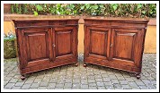 Coppia piccole credenze servanti antiche lombarde in noce