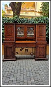 Credenza madia antica 2 corpi con piattaia dell&rsquo;800 a ponte
