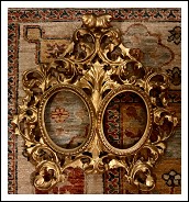 Cornice porta foto legno intagliato foglia oro